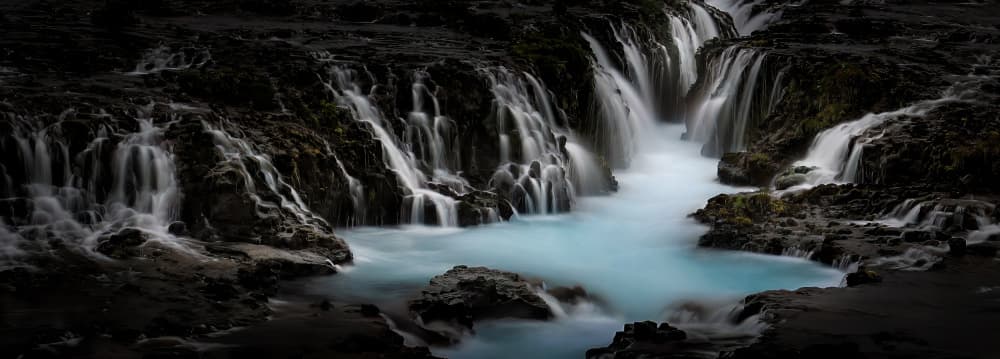 Blue Waterfalls Cascade by Kenneth-Wei Zeng — canvas wall art