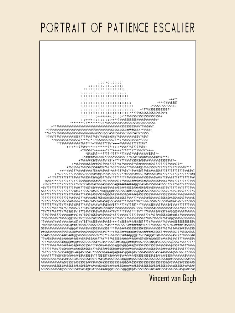 Rustic ASCII Portrait by Doa Project — canvas wall art