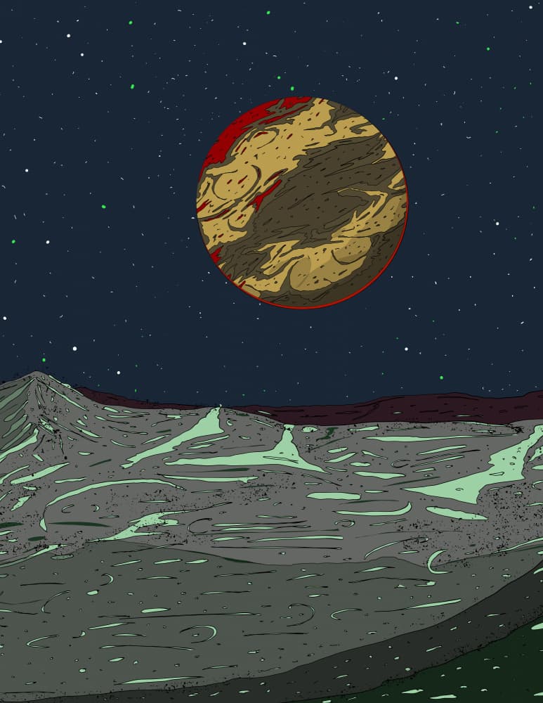 Distant Planet Night Sky by Nicholas — canvas wall art