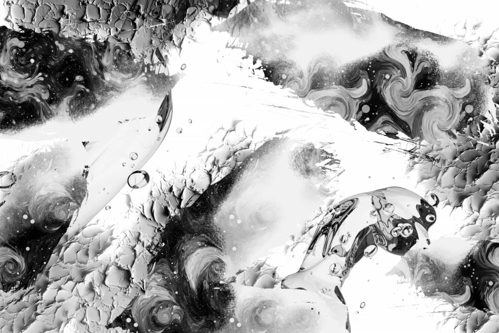 Monochrome Fluid Abstract by Rafal Kulik — canvas wall art