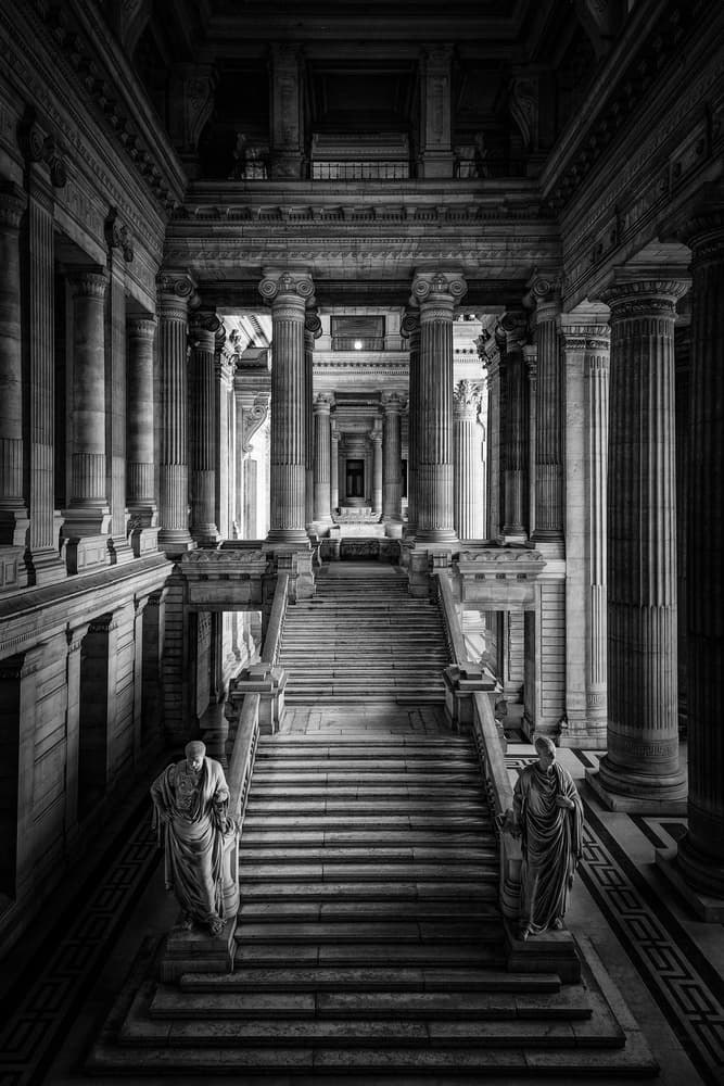 Grand Classical Staircase by Peter Pfeiffer — canvas wall art