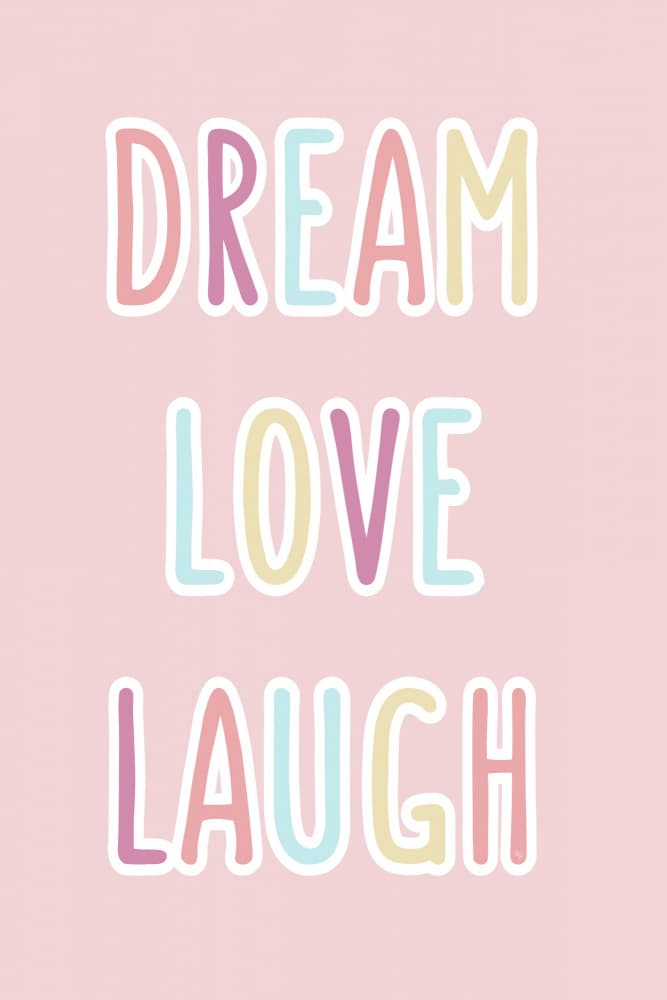 Pastel Dream Love Laugh by Martina — canvas wall art