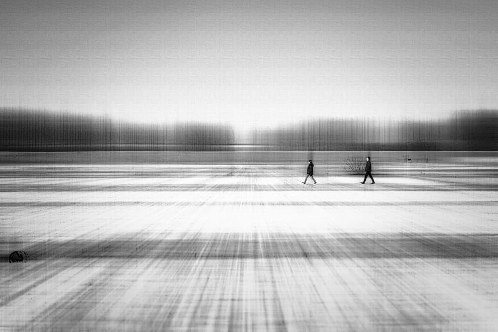 Stark Winter Walk by moucorn — canvas wall art