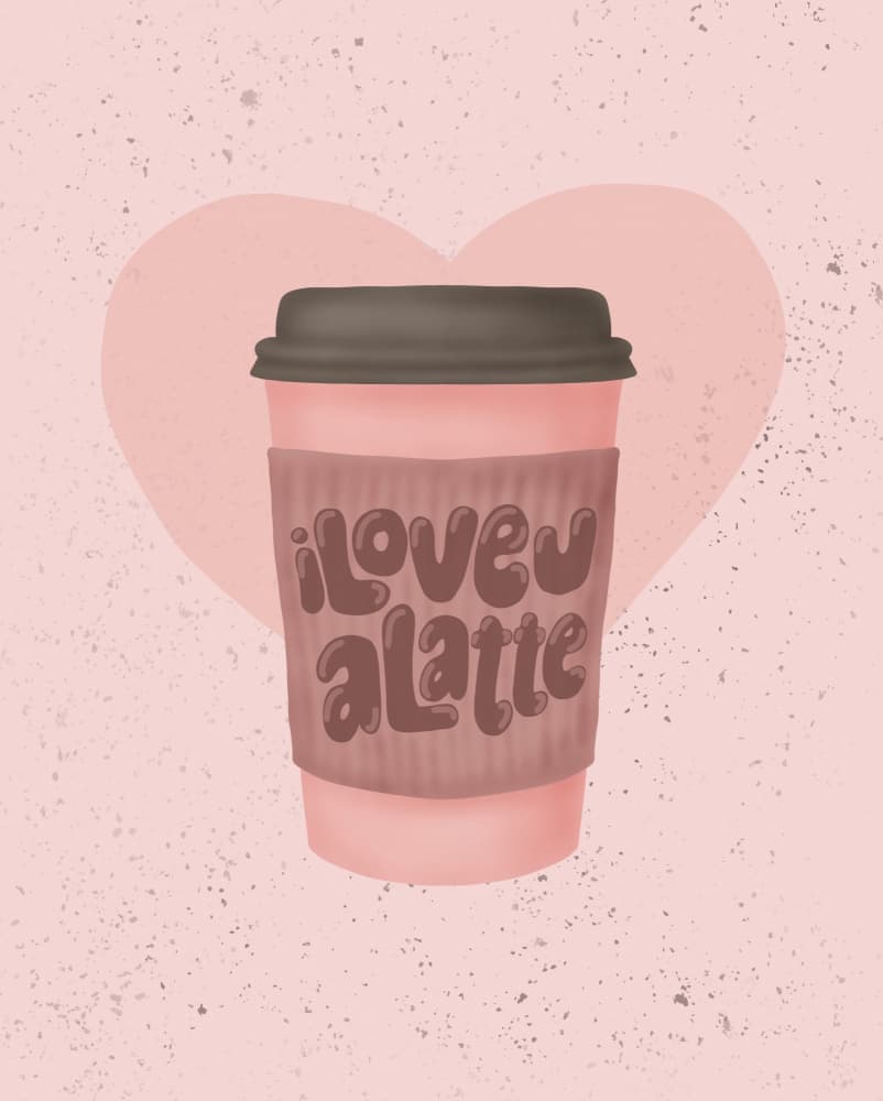 Pink Latte Love by Aminah Eleonora — canvas wall art