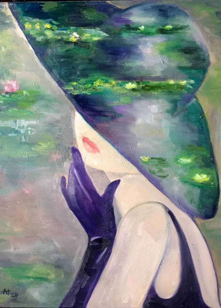 Elegant Lily Reflection by Alexandra Higgins — canvas wall art
