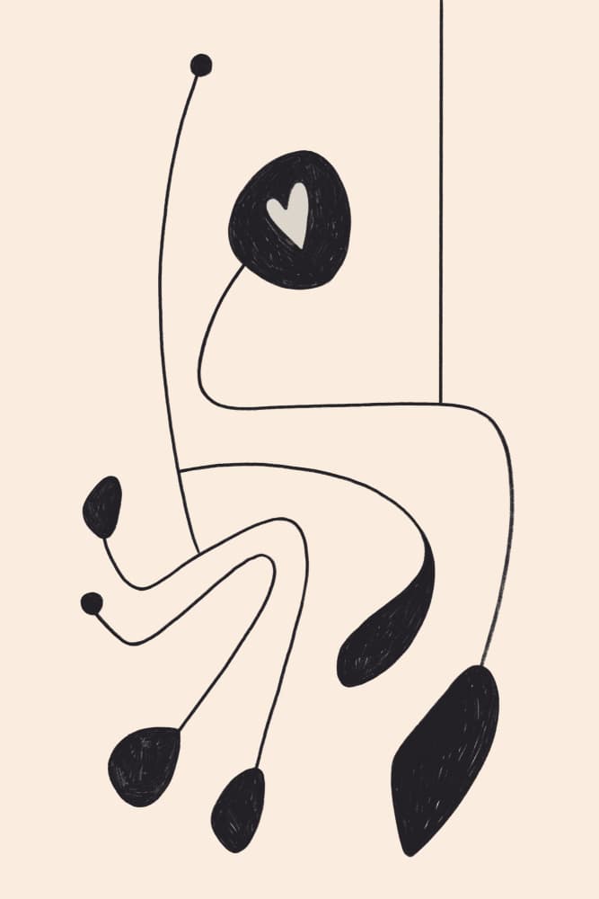 Minimalist Heart Figure by Maria Galybina — canvas wall art