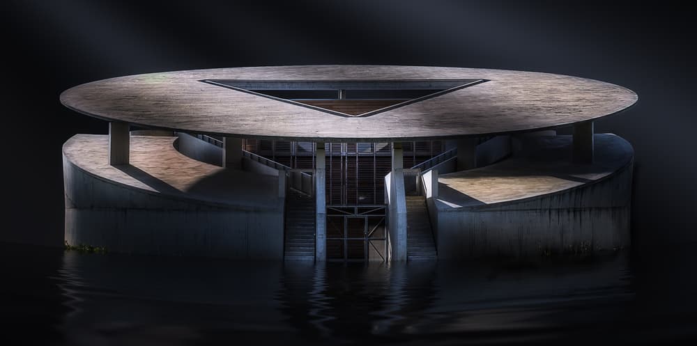 Circular Concrete Sanctuary by Ute Scherhag — canvas wall art
