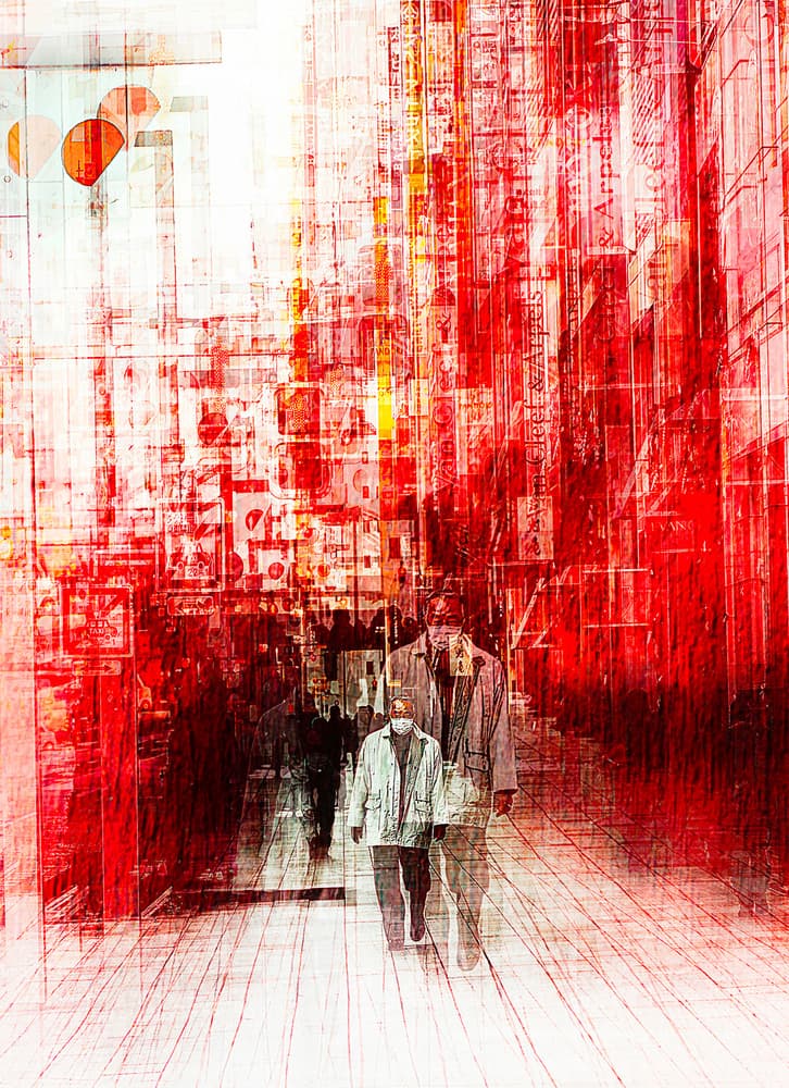 Urban Red Abstract by Carmine Chiriacò — canvas wall art