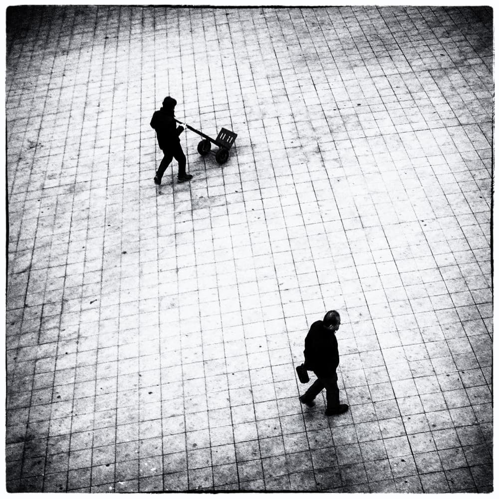 Street Solitude Overhead by Parole Kim — canvas wall art