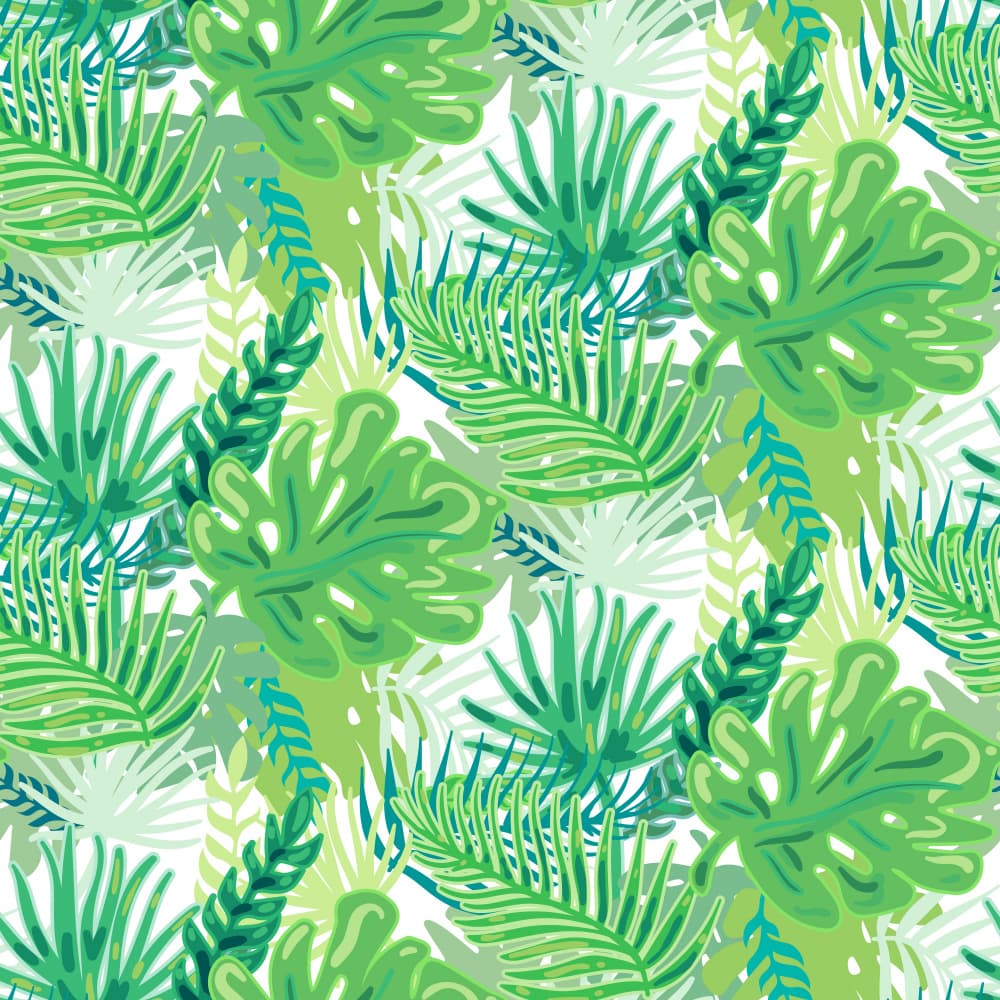 Vibrant Tropical Leaves by Marika Barsrsind — canvas wall art