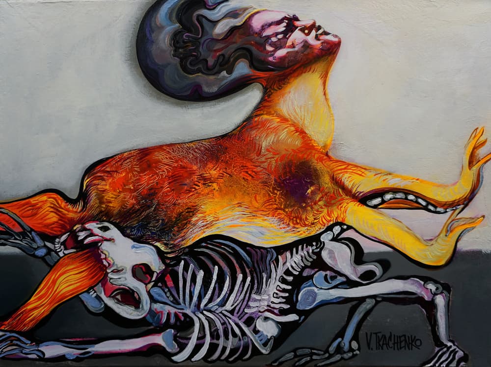 Fiery Human Transformation by Victor Tkachenko — canvas wall art