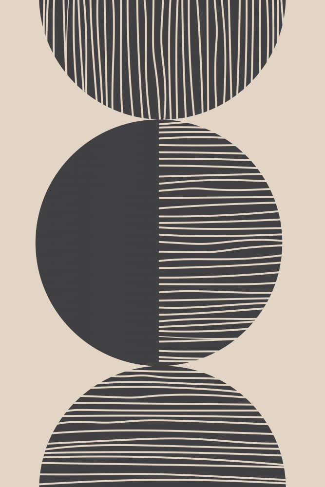 Stacked Geometric Circles by Melloi Art Prints — canvas wall art