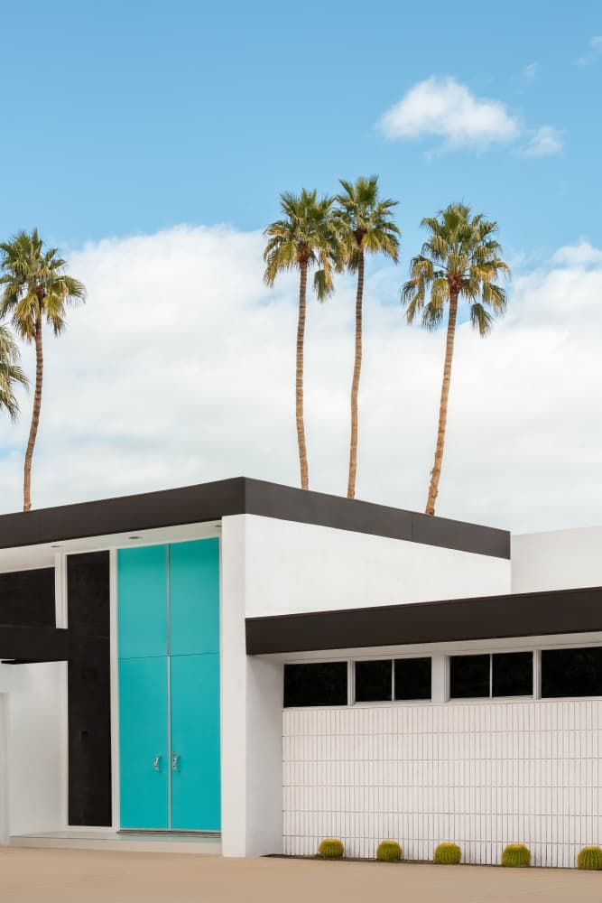 Turquoise Blue Doors on a Modern Home by Tom Windeknecht — canvas wall art