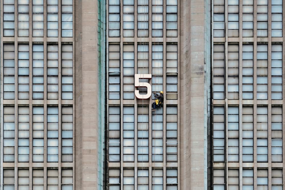 Building Number 5 Worker by J. Pedro Martins — canvas wall art