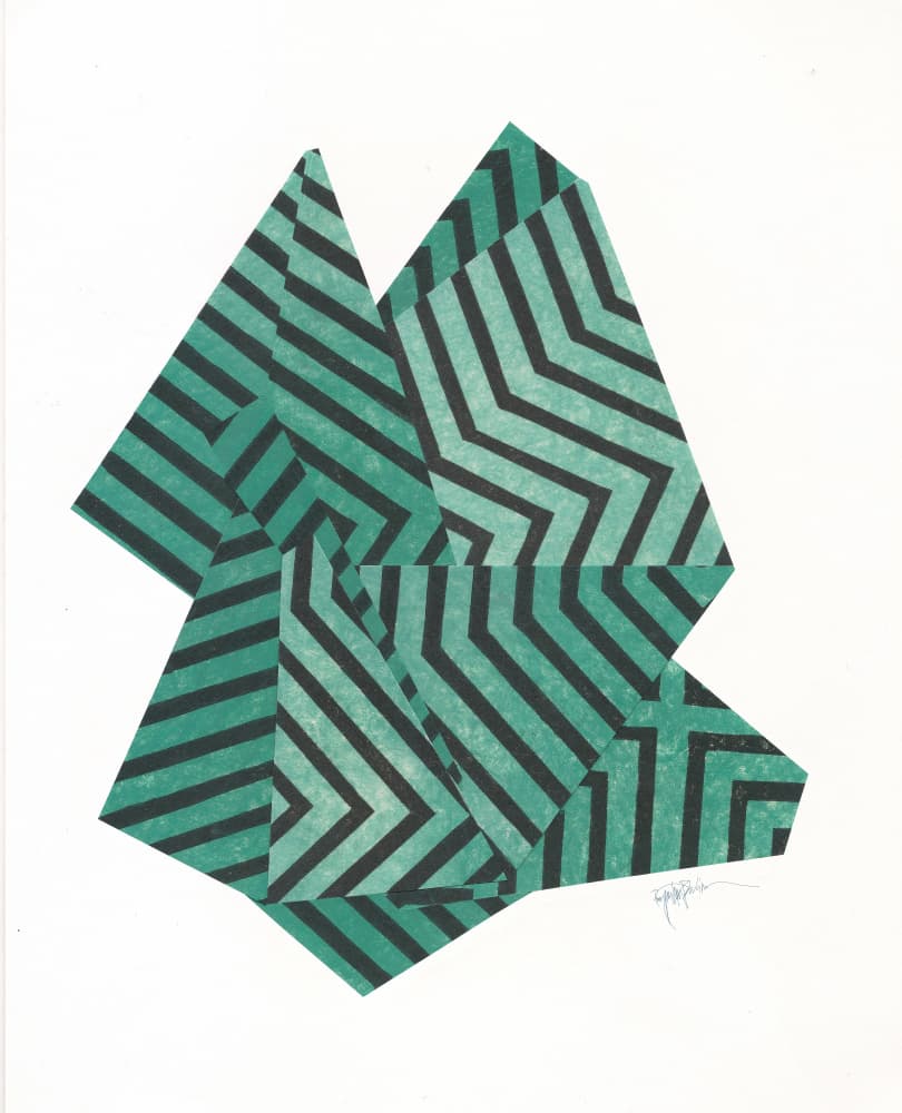 Optical Green Geometry by Paulina Vårregn — canvas wall art