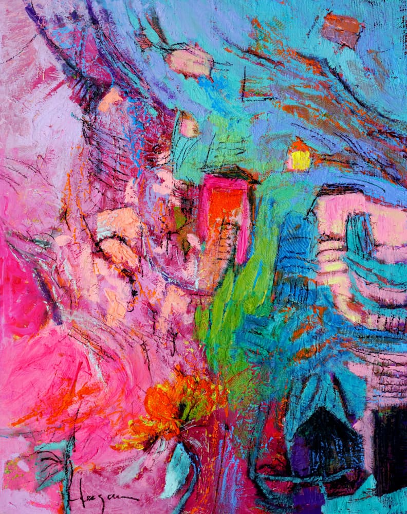 My Pink Cottage in the Garden by Dorothy Fagan — canvas wall art