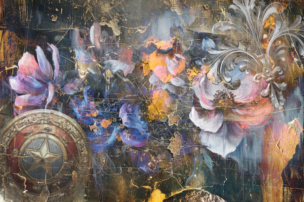 Gilded Floral Elegance by Rafal Kulik — canvas wall art