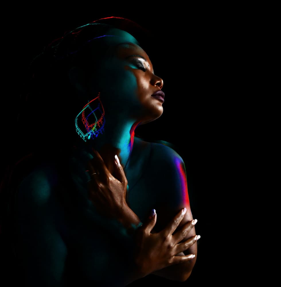 Vibrant Glow Portrait by Itzik Rabinovitz — canvas wall art