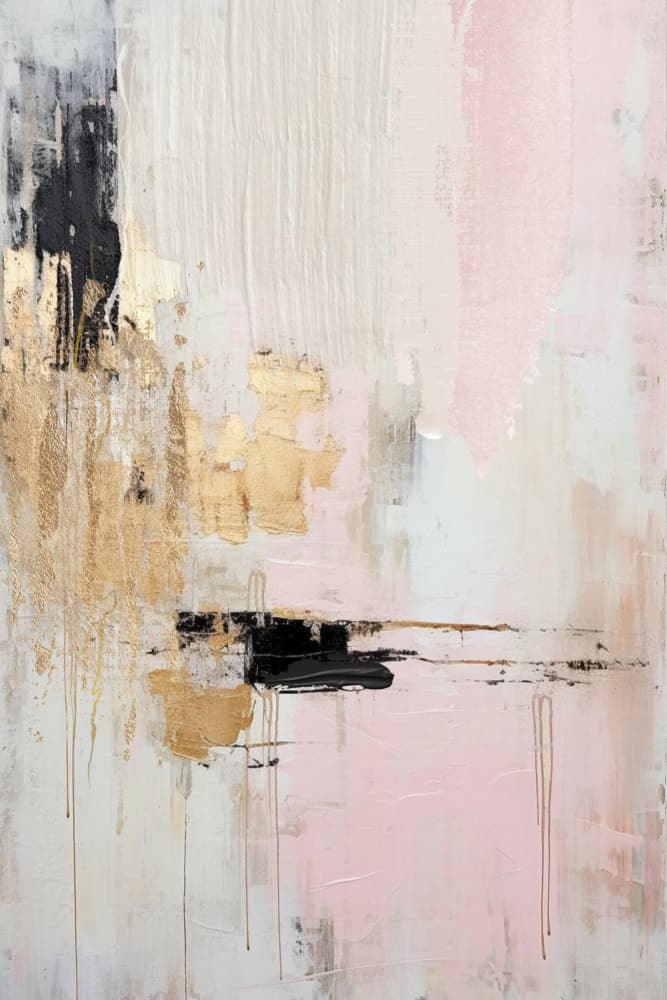 Blush Gold Abstract by Sally Ann Moss — canvas wall art