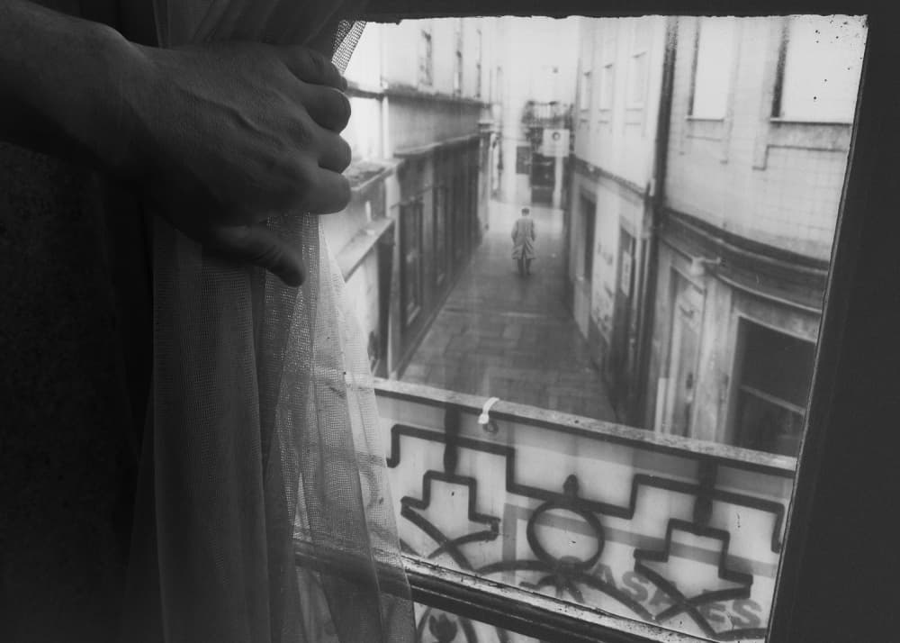Hand at Window Alley by Jorge Pimenta — canvas wall art