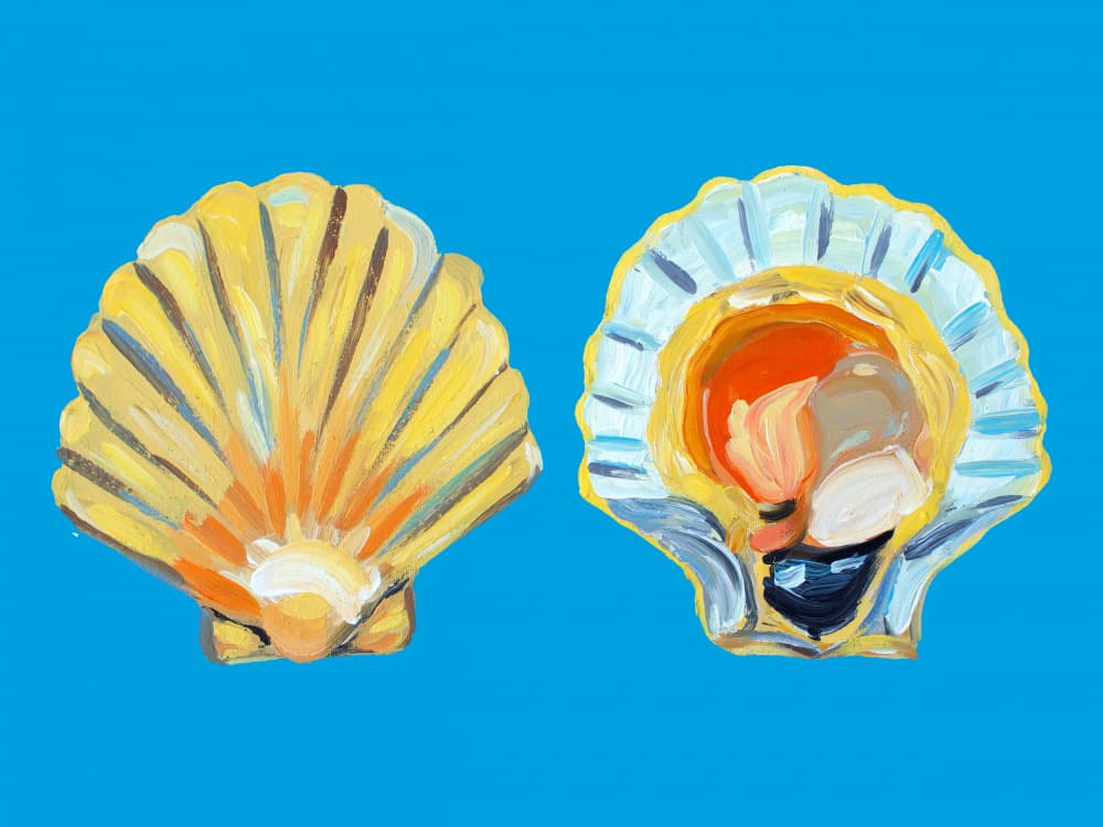 Golden Scallop Shells by Alice Straker — canvas wall art