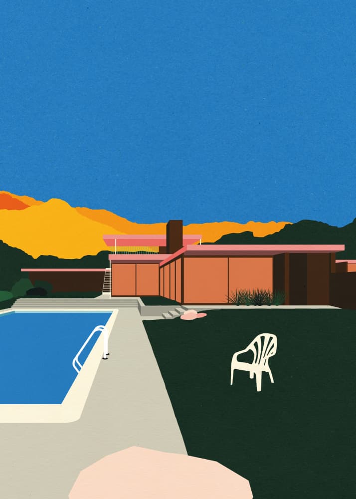 Kaufmann Desert House Poolside by Rosi Feist — canvas wall art