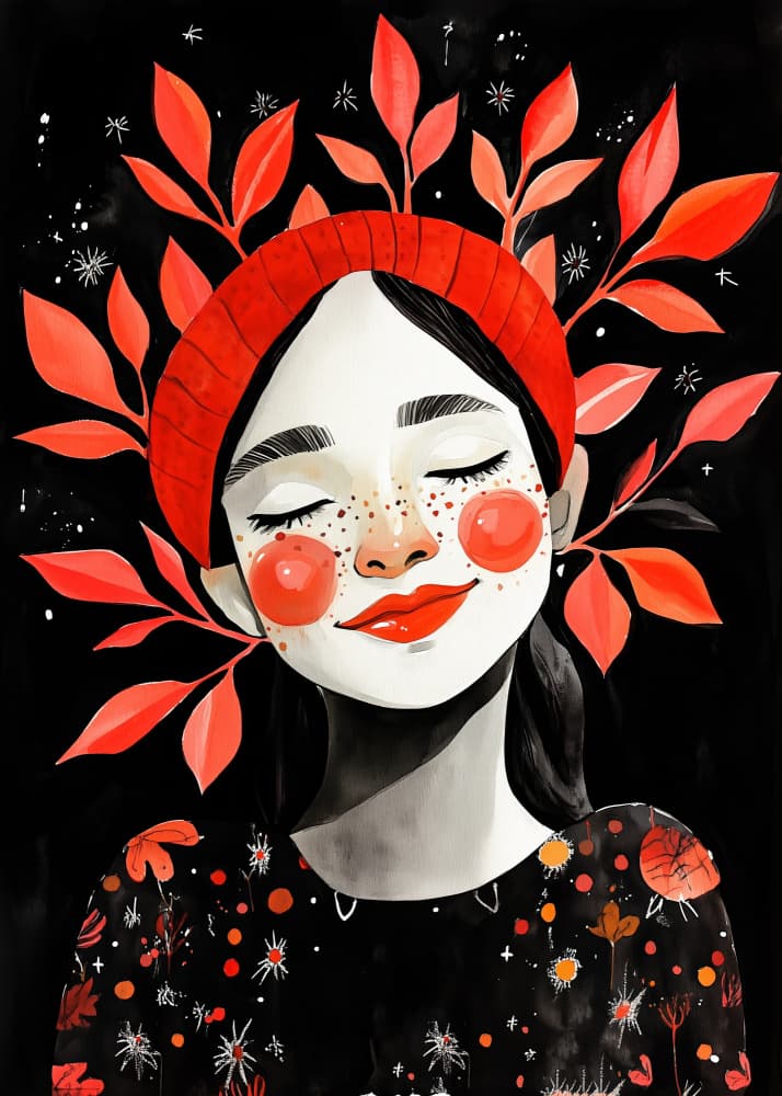 Whimsical Autumn Girl by Justyna Jaszke — canvas wall art