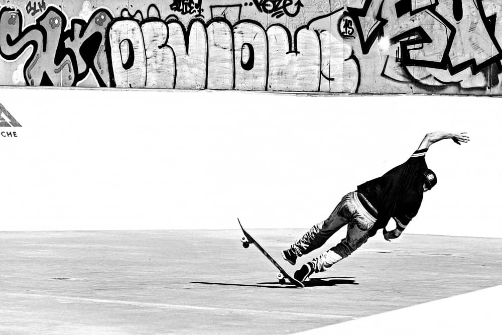 Skateboarder Graffiti Action by Miguel Silva — canvas wall art