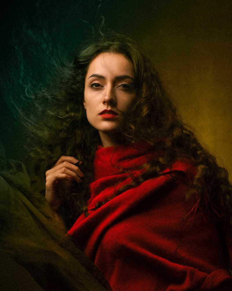 Captivating Red Gaze by Mehdi Mokhtari — canvas wall art