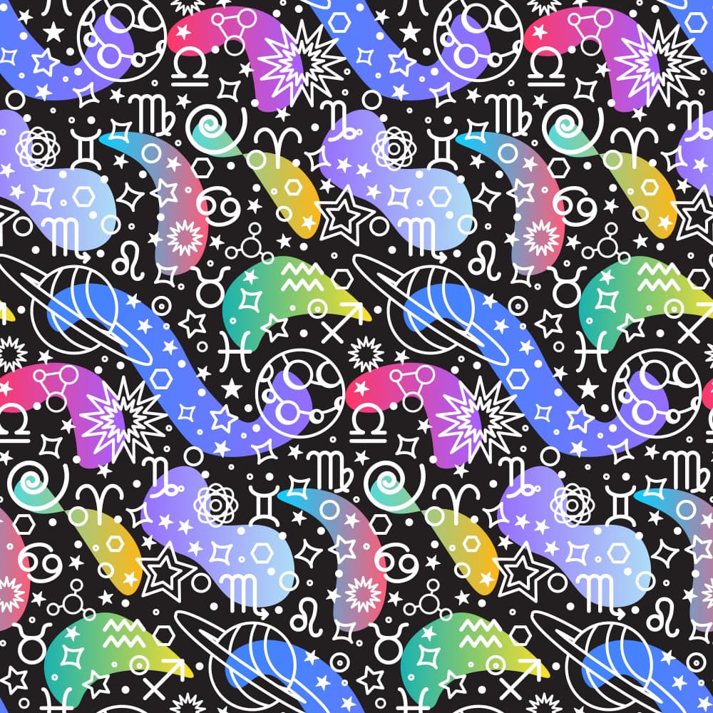 Rainbow Astrology Cosmos by Marika Barsrsind — canvas wall art