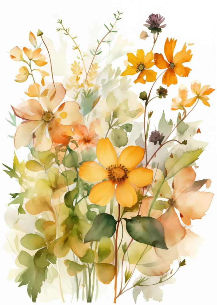 Vibrant Watercolor Flowers by Andreas Magnusson — canvas wall art