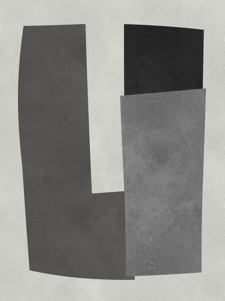 Modern Gray Shapes by Vitor Costa — canvas wall art