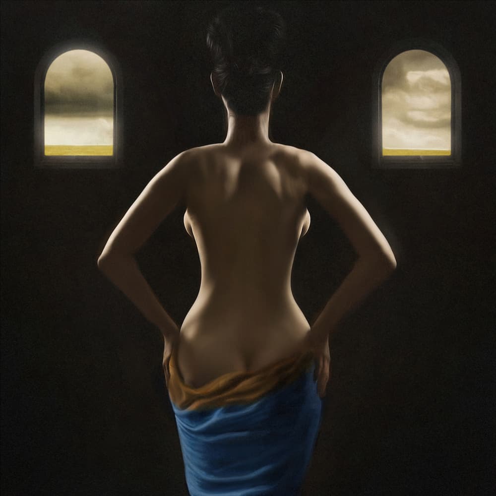 Woman By Stormy Windows by Аntonik — canvas wall art
