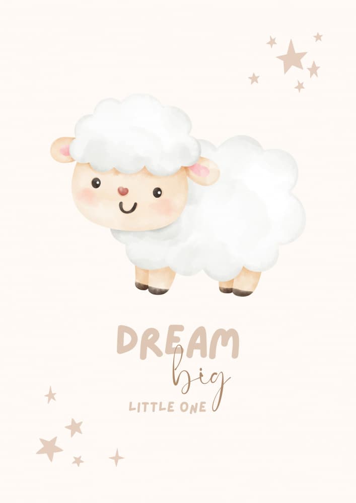Dream Big Little Lamb by Saskia Michele — canvas wall art
