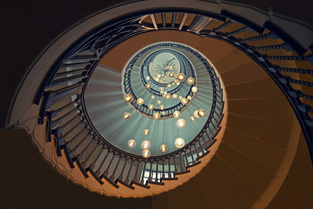Elegant Spiral Ascent by Ralitsa Byalkova — canvas wall art