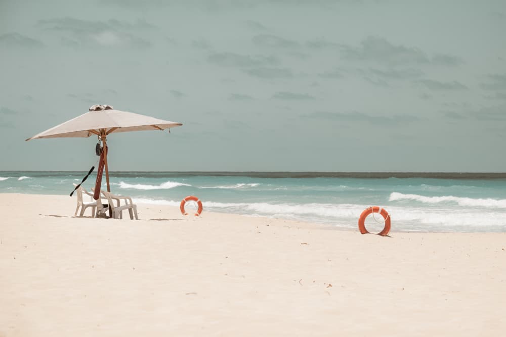 Peaceful Beach Umbrella by Asmaa ElTouny — canvas wall art