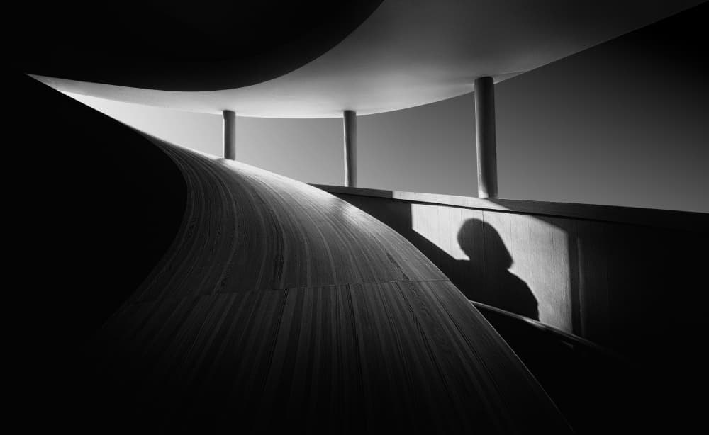 Dramatic Shadowed Curves by Aidong Ning — canvas wall art