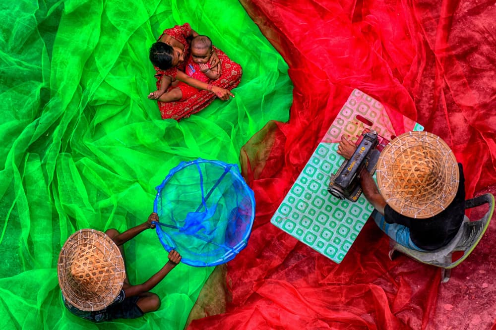Colorful Net Workers by Avishek Das — canvas wall art