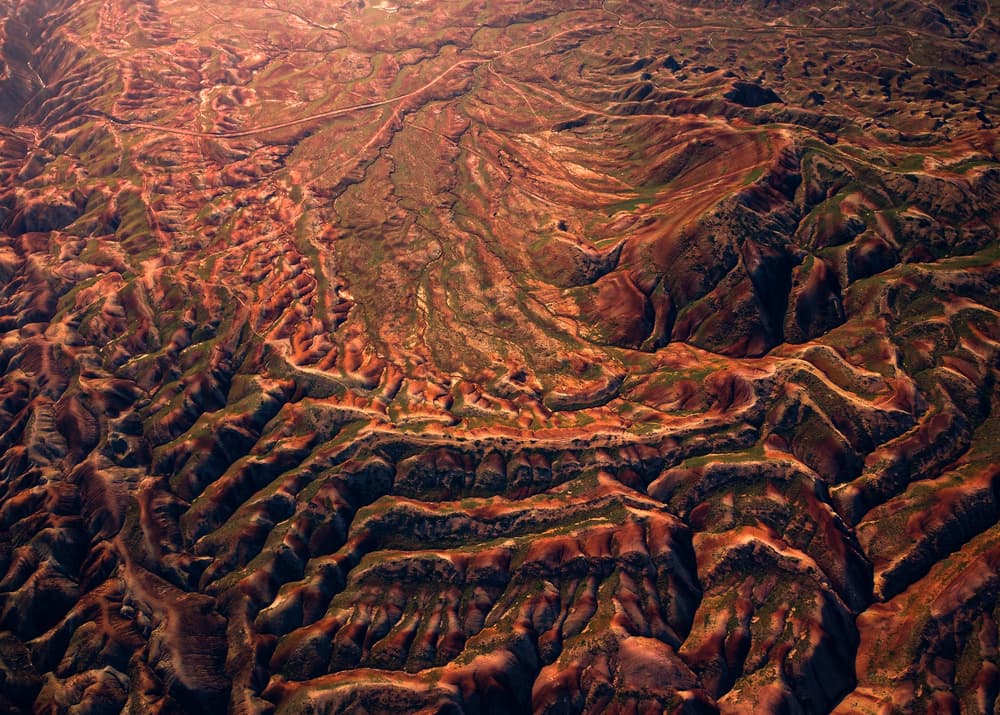 Red Rock Canyon Aerial by Majid Behzad — canvas wall art