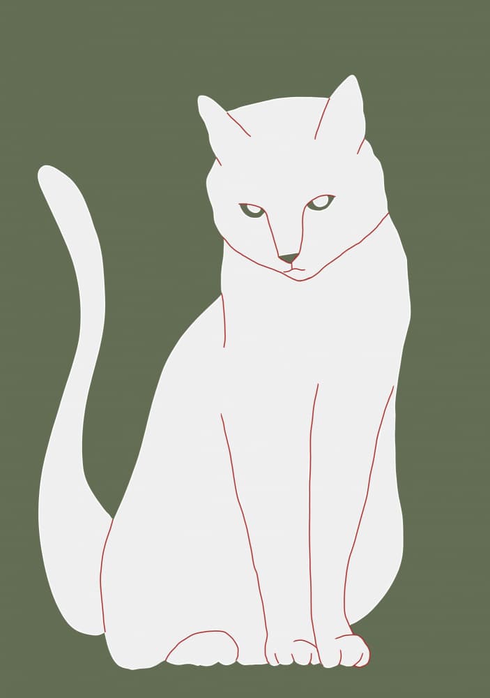 White Cat Green Eyes by Sharyn Bursic — canvas wall art