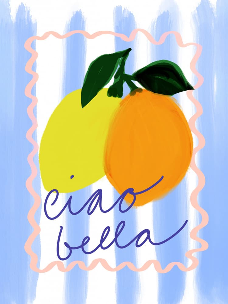 Lemon Orange Ciao Bella by casa cartissi — canvas wall art