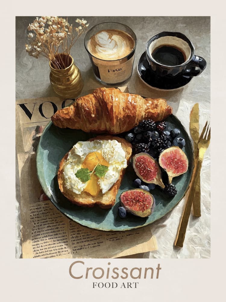 Croissant by Emel Tunaboylu — canvas wall art