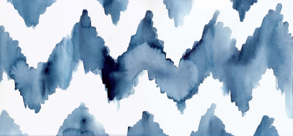 Blue Watercolor Zigzags by Christine Lindstrom — canvas wall art