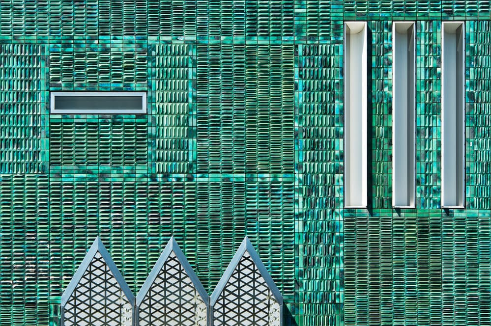 Green Geometric Facade by Greetje van Son — canvas wall art