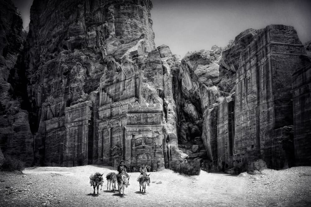 Majestic Petra Ancient City by Piet Flour — canvas wall art