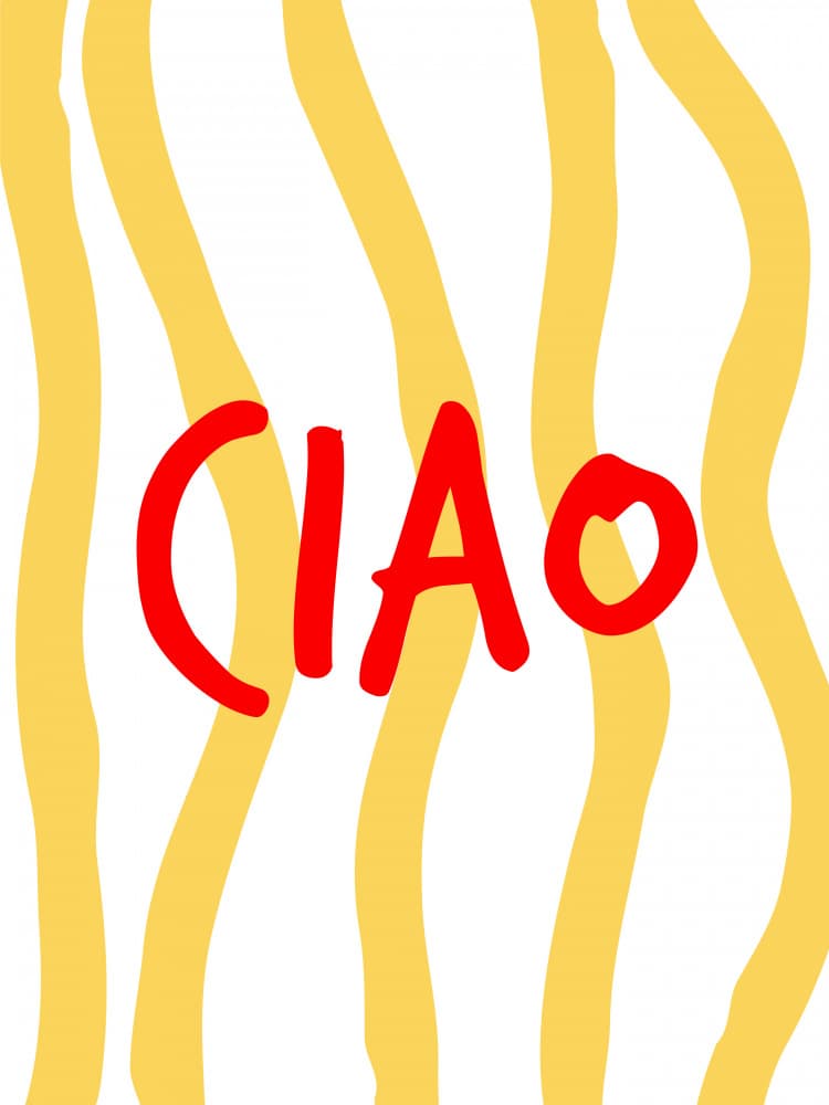 Ciao Italian Noodles by Sudevi Sen — canvas wall art