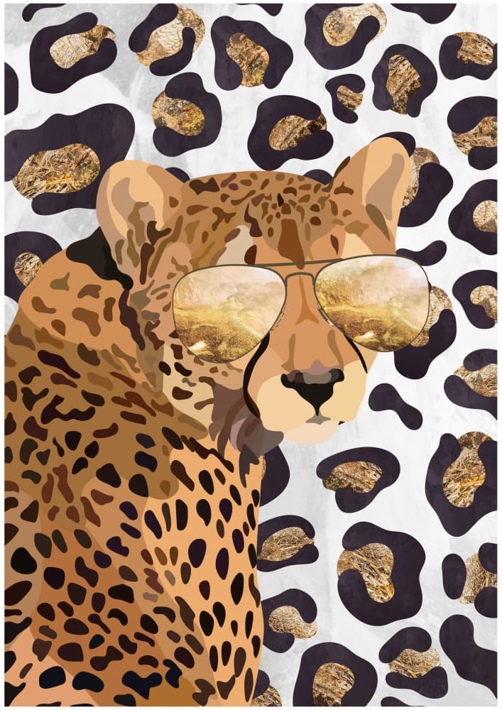 Cool Cheetah Sunglasses by Sarah Manovski — canvas wall art