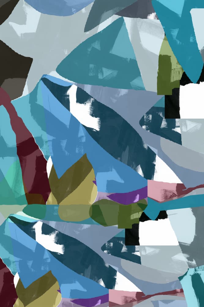 Colorful Layered Shapes by cartissi — canvas wall art