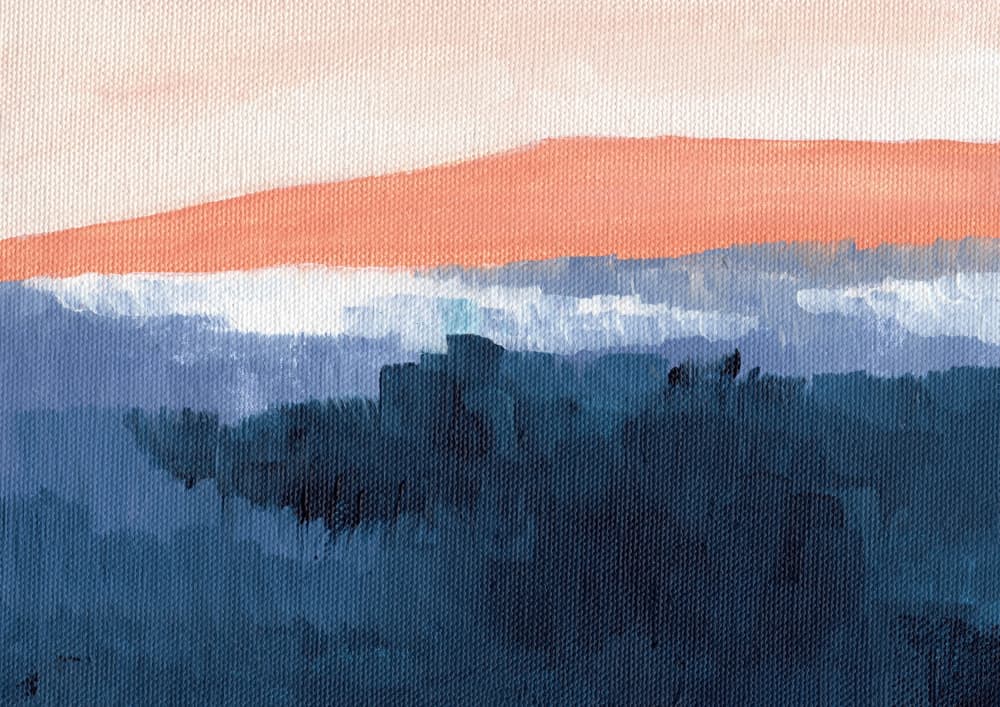 Misty Blue Mountains by Nikita Jariwala — canvas wall art