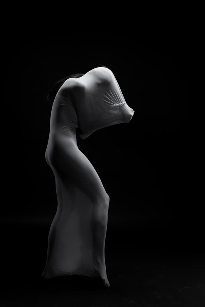 Flowing Fabric Figure by Sunny Ding — canvas wall art